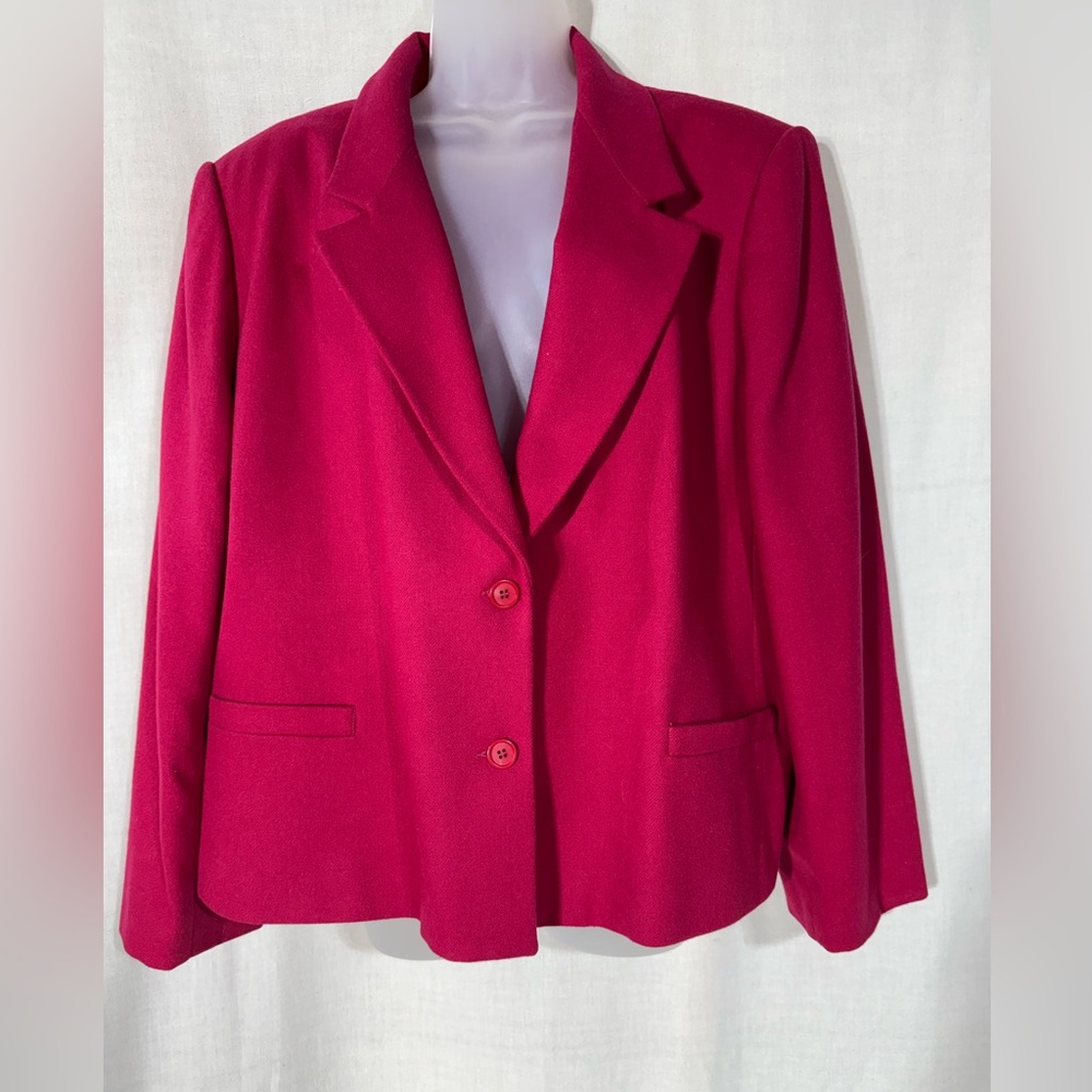 Seville vintage wool blend Elegant Fuchsia Blazer for Women Size 14